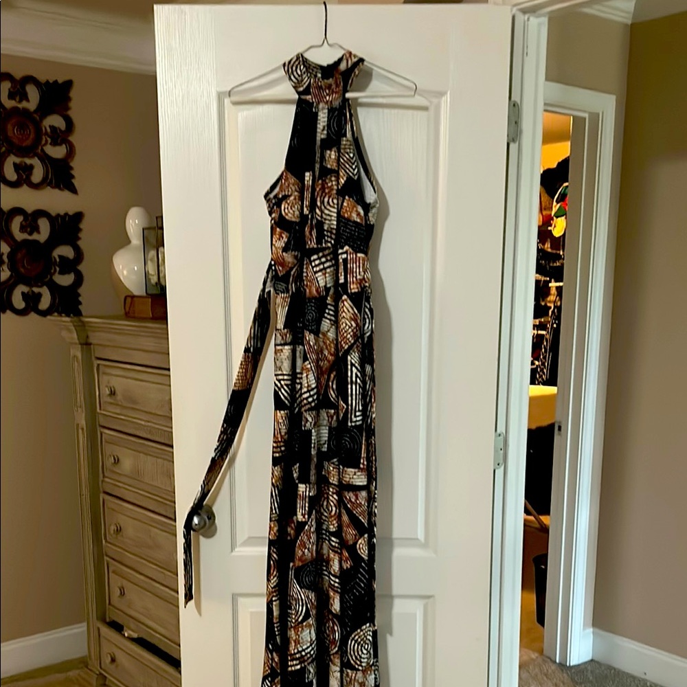 Black Sleeveless Halter Maxi Gown